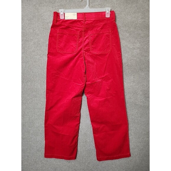 St Johns Bay Wide Leg Velvet Pants Womens 12 Red Comfort Waist Stretch NEW - Picture 6 of 12